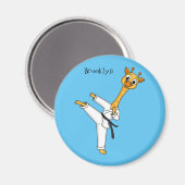 Kung Fu giraffe Cartoon Illustration Magnet (Vorderseite/Rückseite)
