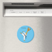 Kung Fu giraffe Cartoon Illustration Magnet (In Situ (Geschirrspüler))