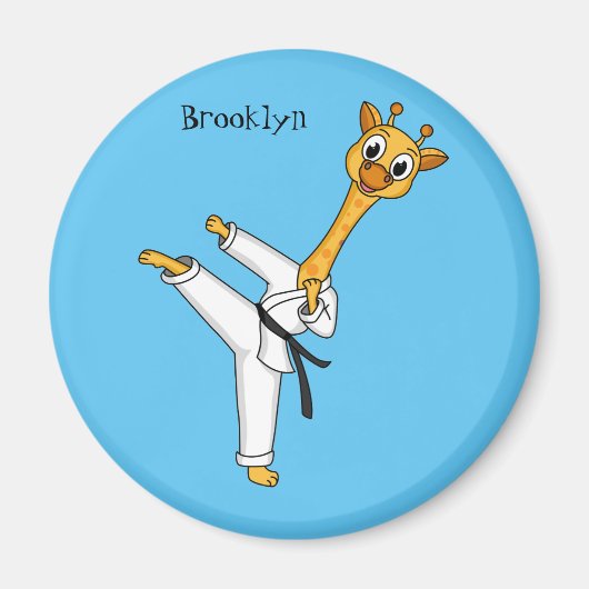 Kung Fu giraffe Cartoon Illustration Magnet (Vorne)