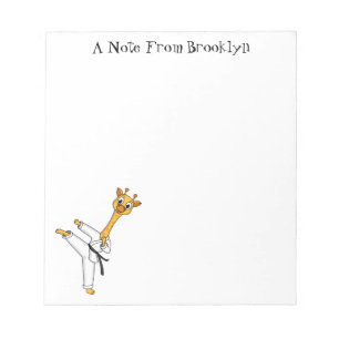 Kung Fu giraffe Cartoon Illustration Notizblock