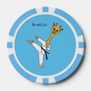 Kung Fu giraffe Cartoon Illustration Pokerchips