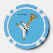 Kung Fu giraffe Cartoon Illustration Pokerchips (Rückseite)