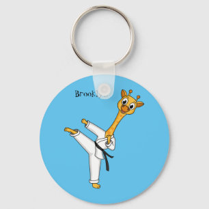 Kung Fu giraffe Cartoon Illustration Schlüsselanhänger