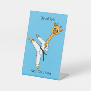 Kung Fu giraffe Cartoon Illustration Sockelschild