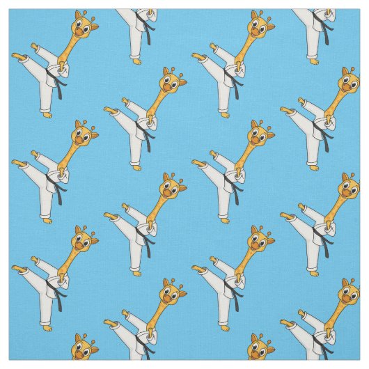 Kung Fu giraffe Cartoon Illustration Stoff (Muster)
