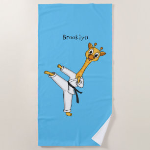 Kung Fu giraffe Cartoon Illustration Strandtuch