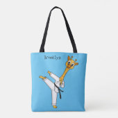 Kung Fu giraffe Cartoon Illustration Tasche (Rückseite)