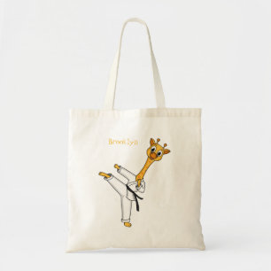Kung Fu giraffe Cartoon Illustration Tragetasche