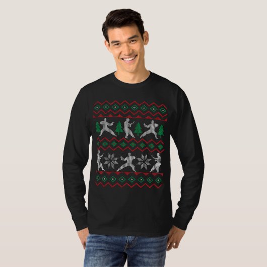 KUNG FU HÄSSLICHE WEIHNACHTSstrickjacke T-Shirt (Vorne ganz)