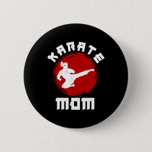 Kung Fu Karate Mama Schwarzgurtel Martial Arts Exp Button
