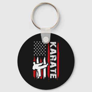 Kung Fu Karate USA-Flagge Schwarzgurtel Kampfsport Schlüsselanhänger