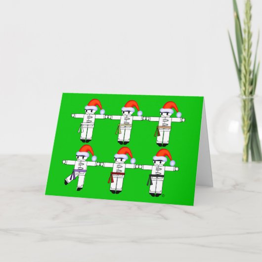 Kung Fu Kickers Holday Weihnachtskarten Feiertagskarte (Vorderseite)