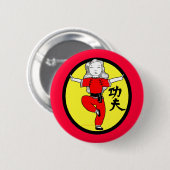 Kung Fu Kran-Positions-Mädchen Button (Vorne & Hinten)