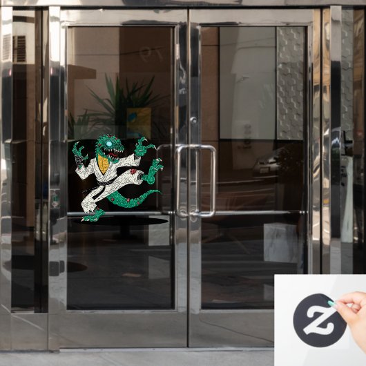 Kung Fu Lizard Zombie Fensteraufkleber (Büro Tür)