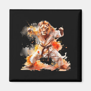 Kung Fu Löwe Wasserfarbe Judo Taekwondo Kickboxen Magnet