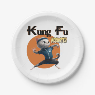 Kung Fu Meowster Pappteller