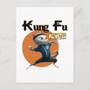 Kung Fu Meowster Postkarte