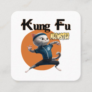 Kung Fu Meowster Quadratische Visitenkarte