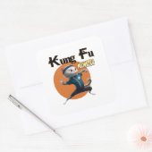 Kung Fu Meowster Quadratischer Aufkleber (Umschlag)