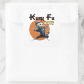 Kung Fu Meowster Quadratischer Aufkleber (Tasche)