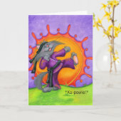 Kung Fu Miezekatze/erhalten wohle Gruß-Karte Karte (Gelbe Blume)