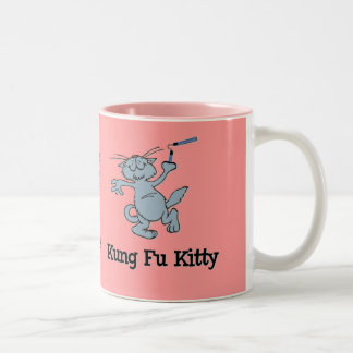 Kung Fu Miezekatze Zweifarbige Tasse
