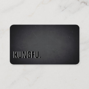 Kung Fu. Modern minimalist schwarzes Brett Profess Visitenkarte
