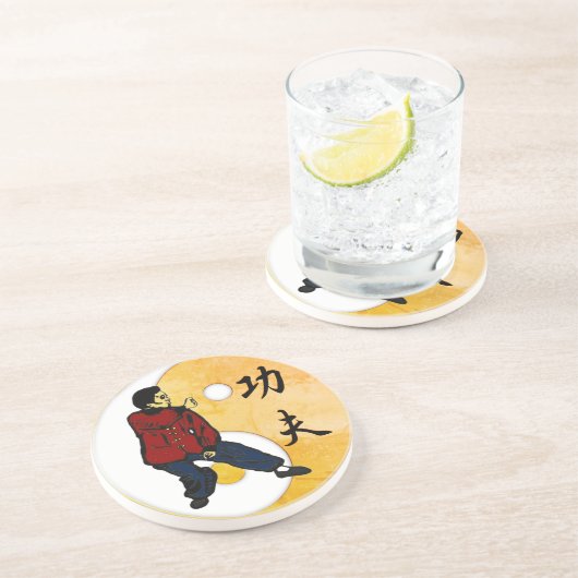 Kung Fu Sandstone Untersetzer (Seite)