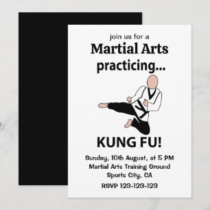 Kung Fu Schwarzgurtel Kampfsport Einladung