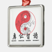 Kung Fu Silbernes Ornament (Links)
