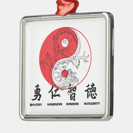 Kung Fu Silbernes Ornament (Links)