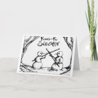 Kung Fu Snowmen Feiertagskarte