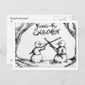 Kung Fu Snowmen Postkarte (Vorne/Hinten)