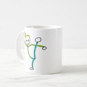 Kung Fu Stickman Kaffeetasse (Vorderseite Links)