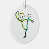 Kung Fu Stockmann Keramik Ornament (Rechts)