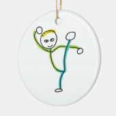 Kung Fu Stockmann Keramik Ornament (Links)