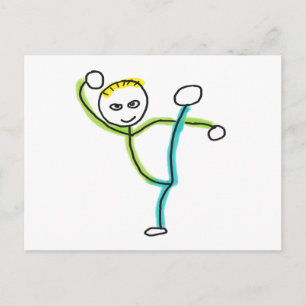 Kung Fu Stockmann Postkarte