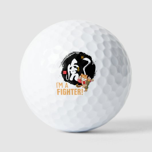 Kung Fu Tiger Fighter inspirierende Geschenke Golfball (Vorderseite)