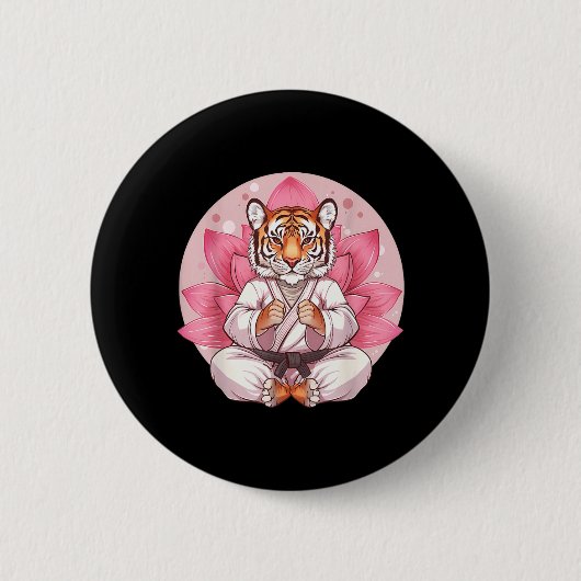 Kung Fu Tiger Kampfsport Kickboxen Taekwondo Button (Vorderseite)