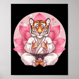 Kung Fu Tiger Kampfsport Kickboxen Taekwondo Poster