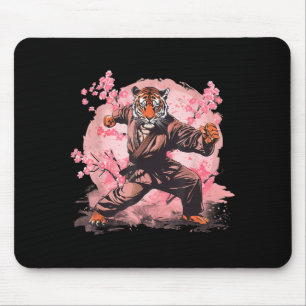 Kung Fu Tiger Taekwondo Kickboxen Sakura-Baum Mousepad