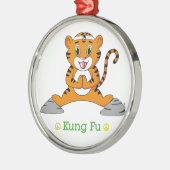 Kung Fu Tiger™ Verzierung Silbernes Ornament (Links)