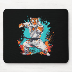 Kung Fu Tiger Wasserfarbe Martial Arts Jiu-Jitsu Mousepad