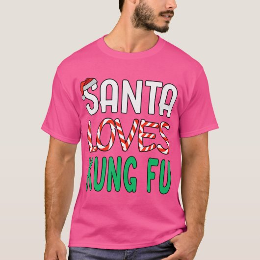 Kung Fu Weihnachtsgeschenk - Funny Santa Lieben Ku T-Shirt (Vorderseite)