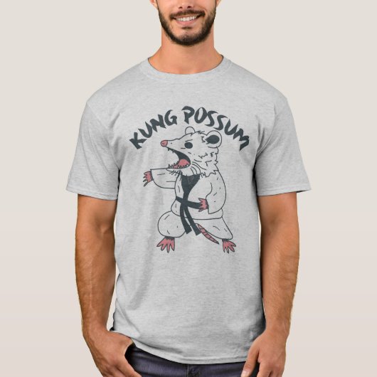 Kung Possum - Funny Karate Opossum T-Shirt (Vorderseite)