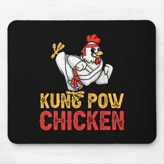 Kung Pow Chicken Funny Karate Chicken Ninja A Warr Mousepad (Vorne)