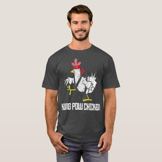 Kung Pow Chicken Funny Karate Chicken T-Shirt (Vorne ganz)