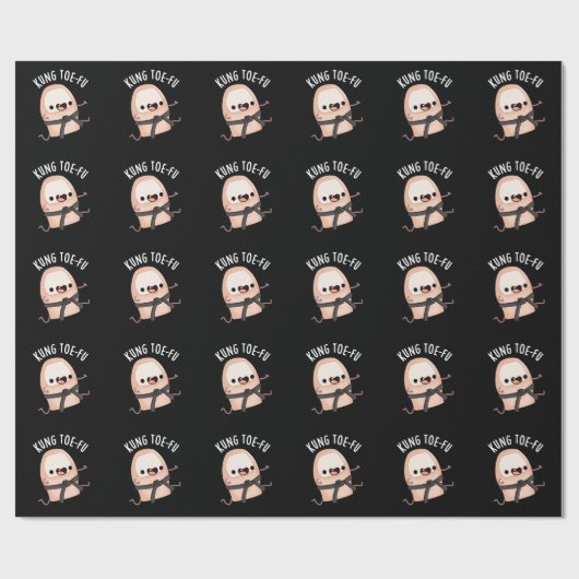 Kung Toe-fu Funny Big Toe Pun Dark BG Geschenkpapier (Flach)