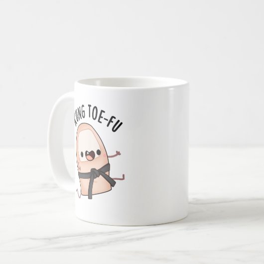 Kung Toe-fu Funny Big Toe Pun Kaffeetasse (Vorderseite Links)