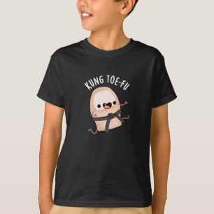 Kung Toe-fu Funny Big Toe Puns Dark BG T-Shirt